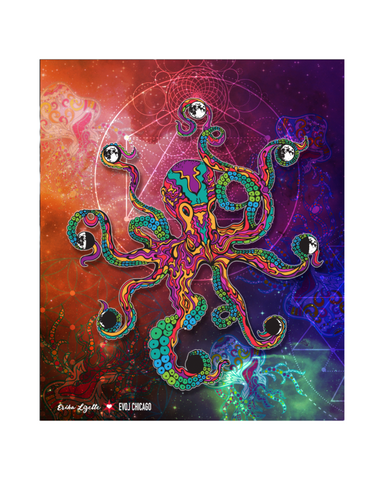 Cosmic Octopus Fleece Blanket