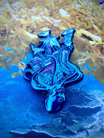 LOST AT SEA PIN - Blue Anodized