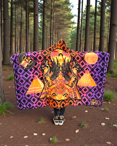 Bastet Amulet Hooded Blanket