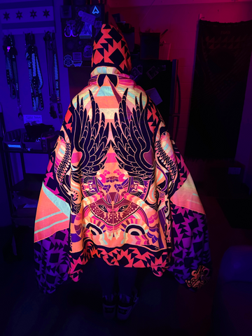 Bastet Amulet Hooded Blanket