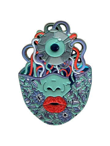 Cyborg Overload Pin - Rainbow Anodized