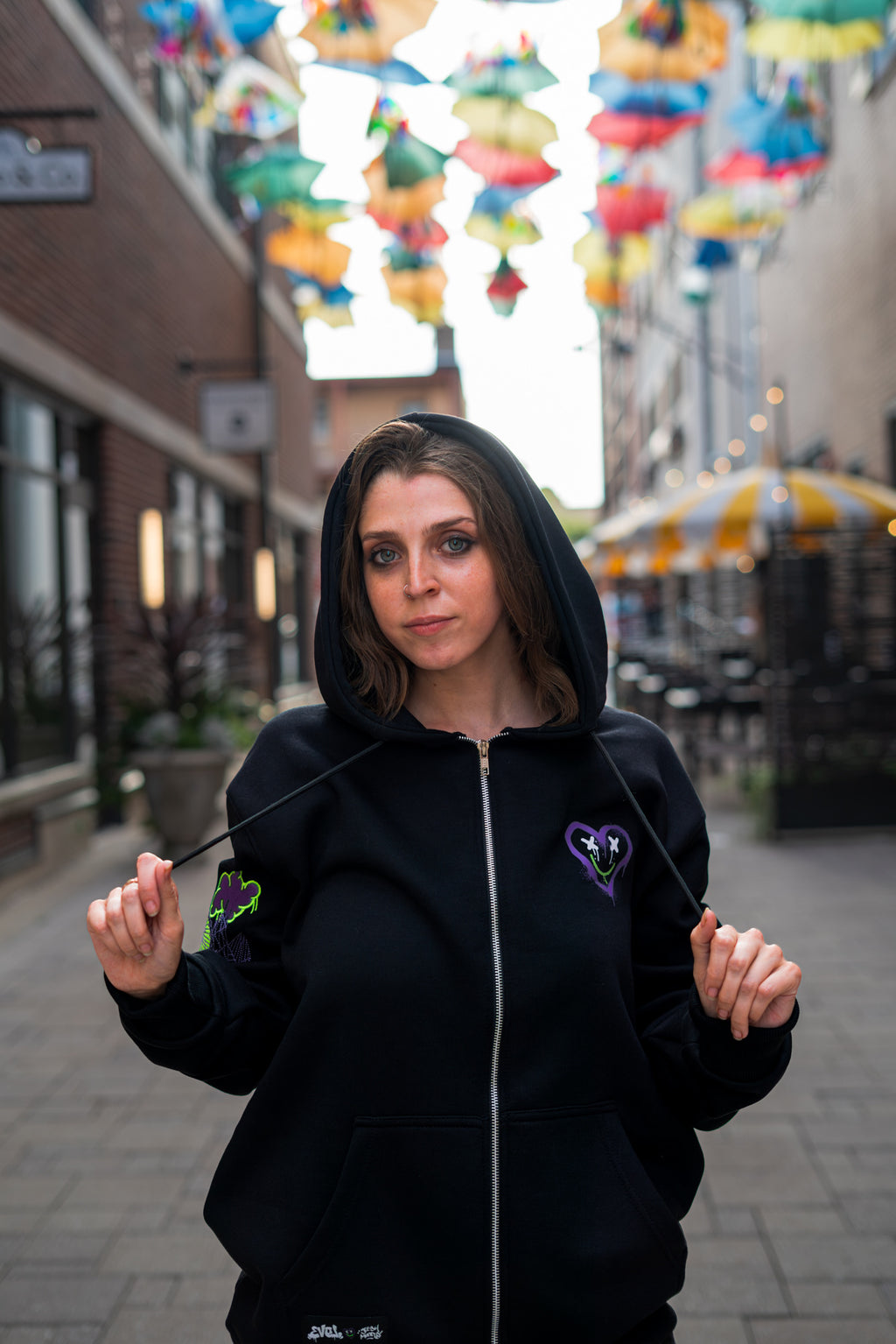 EVOL Graffiti Cotton Zip-Up Hoodie