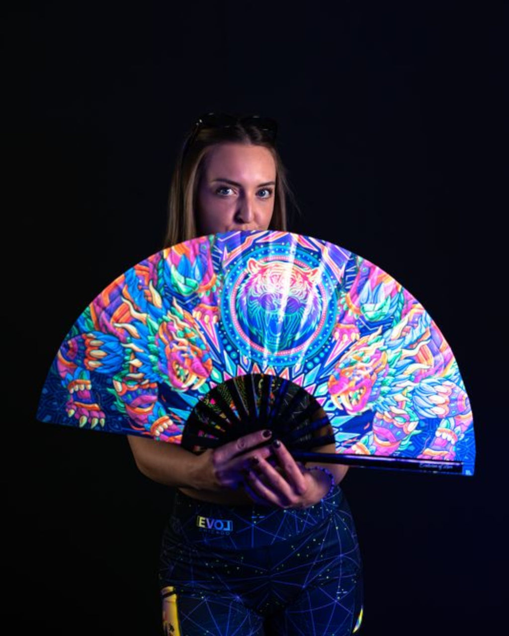 Saber Tooth Tiger Hand Fan