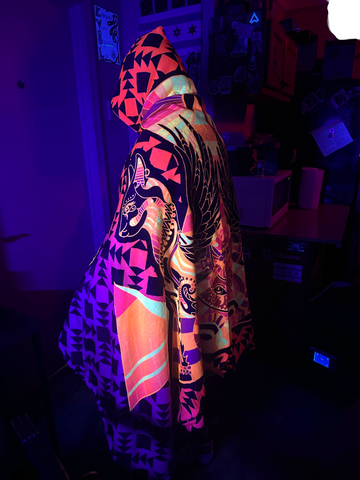 Bastet Amulet Hooded Blanket