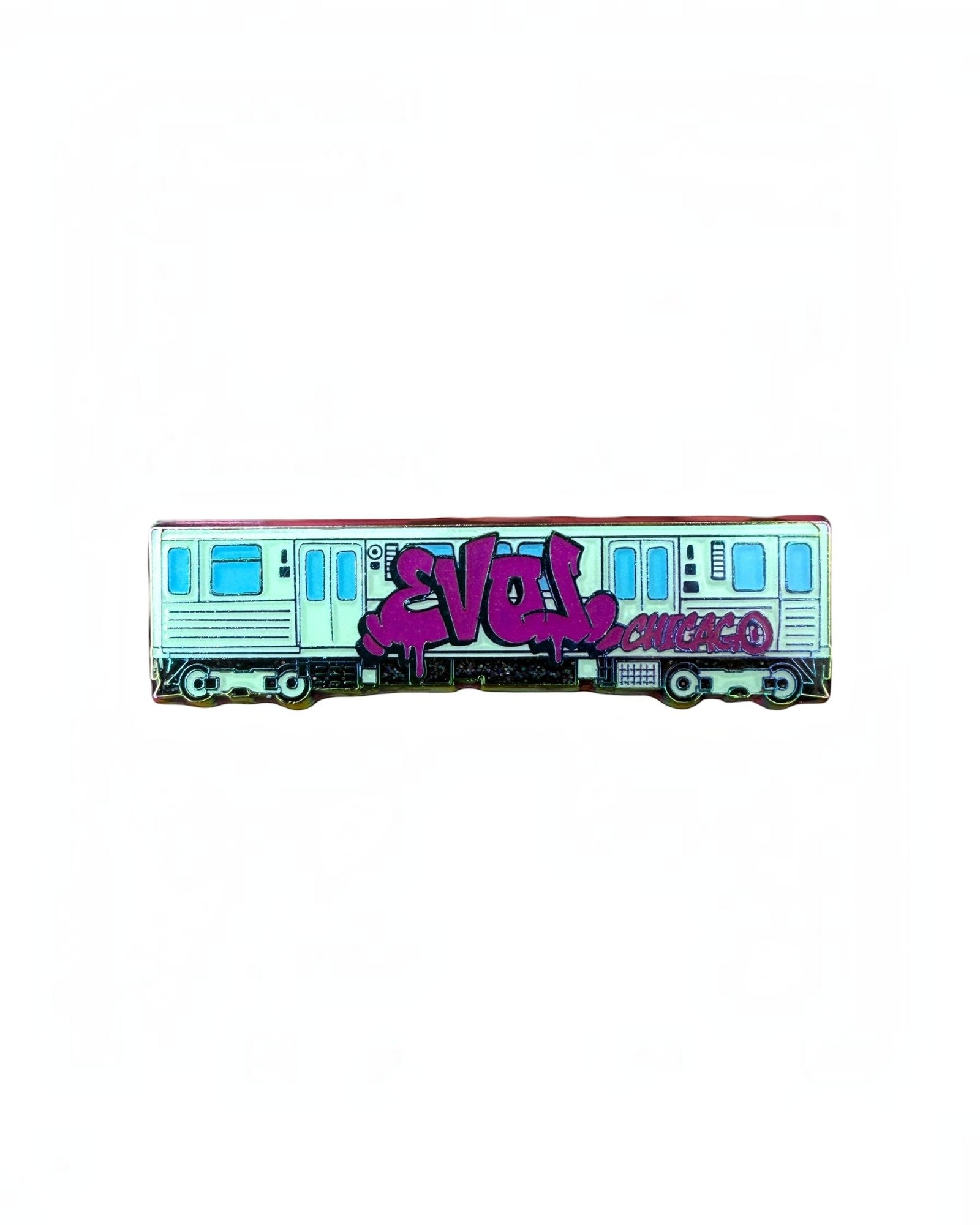Chicago CTA Pin - Rainbow Anodized Main image