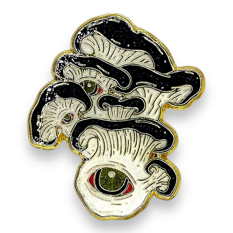 Oyster Eye Mushroom Pin - Blk Caps