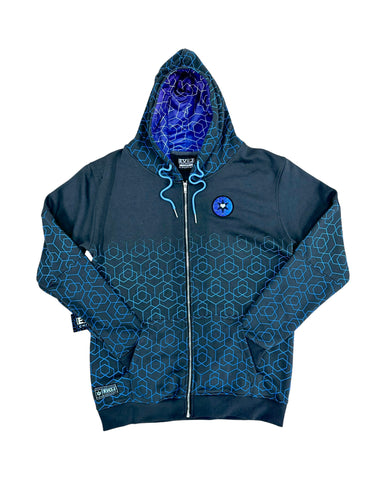 Geo Cotton Zip-Up Hoodie