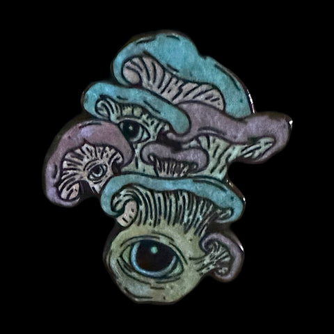 Oyster Eye Mushroom Pin - Pastel Ano