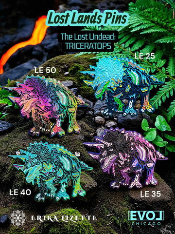 The Lost Undead Collection: Triceratops Pin