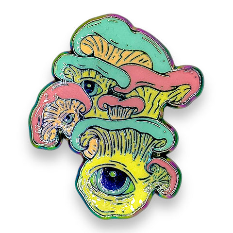 Oyster Eye Mushroom Pin - Pastel Ano