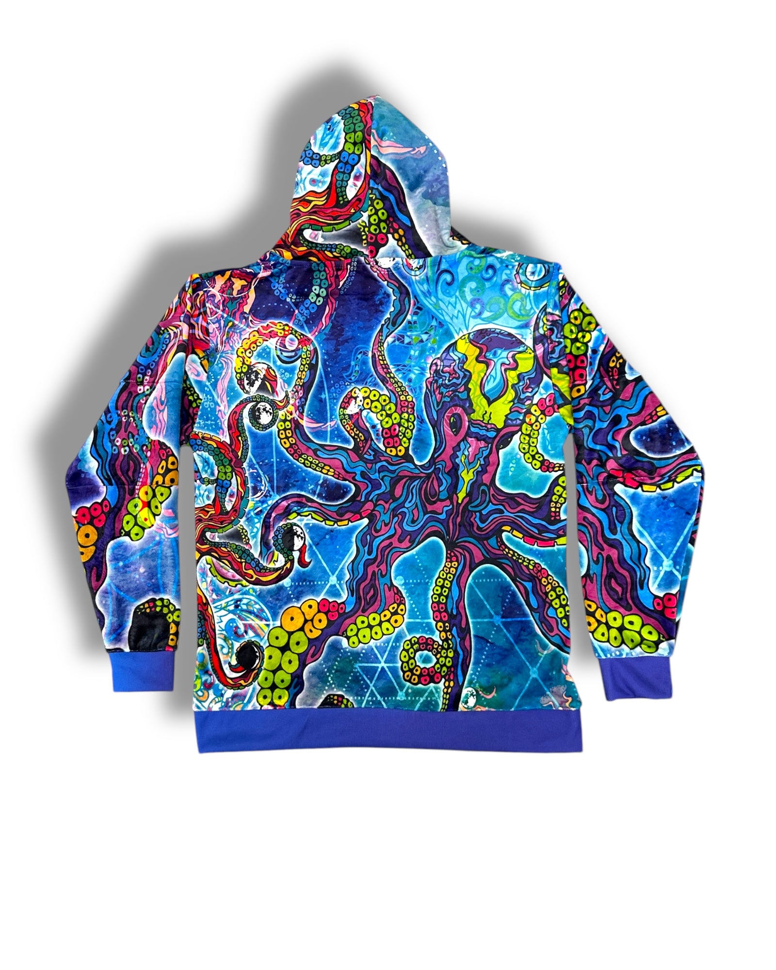 Cosmic Octopus Velour Zip-Up Hoodie