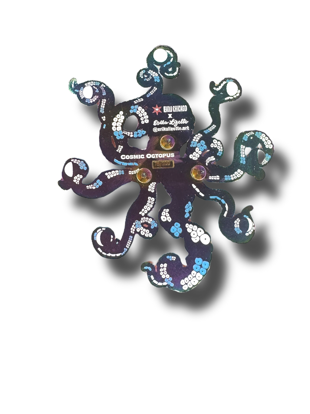 Cosmic Octopus Pin - Rainbow Anodized