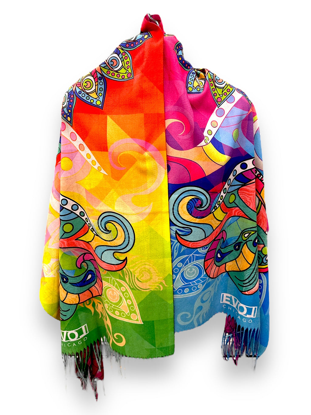 Indigo Eye Peacock Pashmina (Non-UV Reactive)