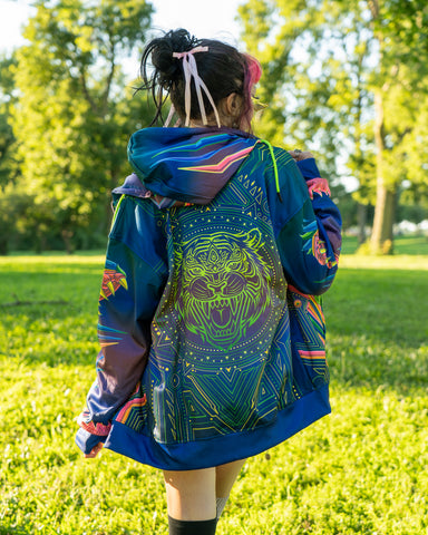 Saber Tooth Tiger Sublimated Zip-Up Hoodie