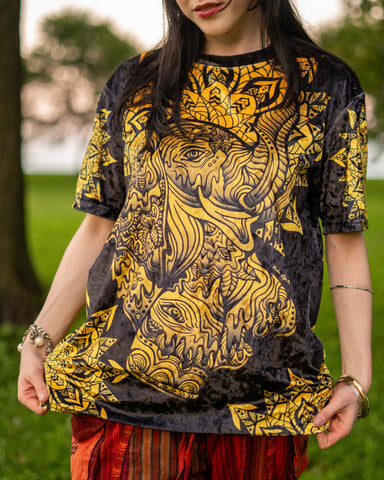 Majestic Sage Elephant Crushed Velvet T-Shirt