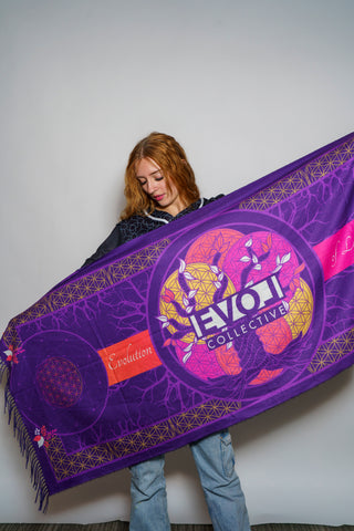 Flower Of Life Purple Pashmina