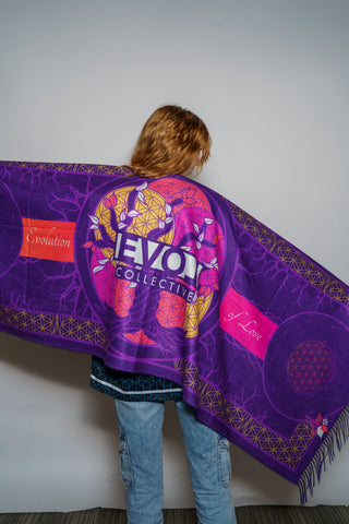 Flower Of Life Purple Pashmina