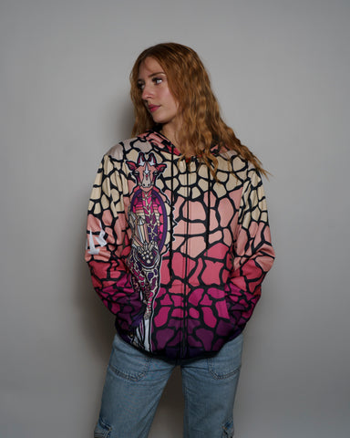 Crystaline Giraffe Zip Up Hoodie