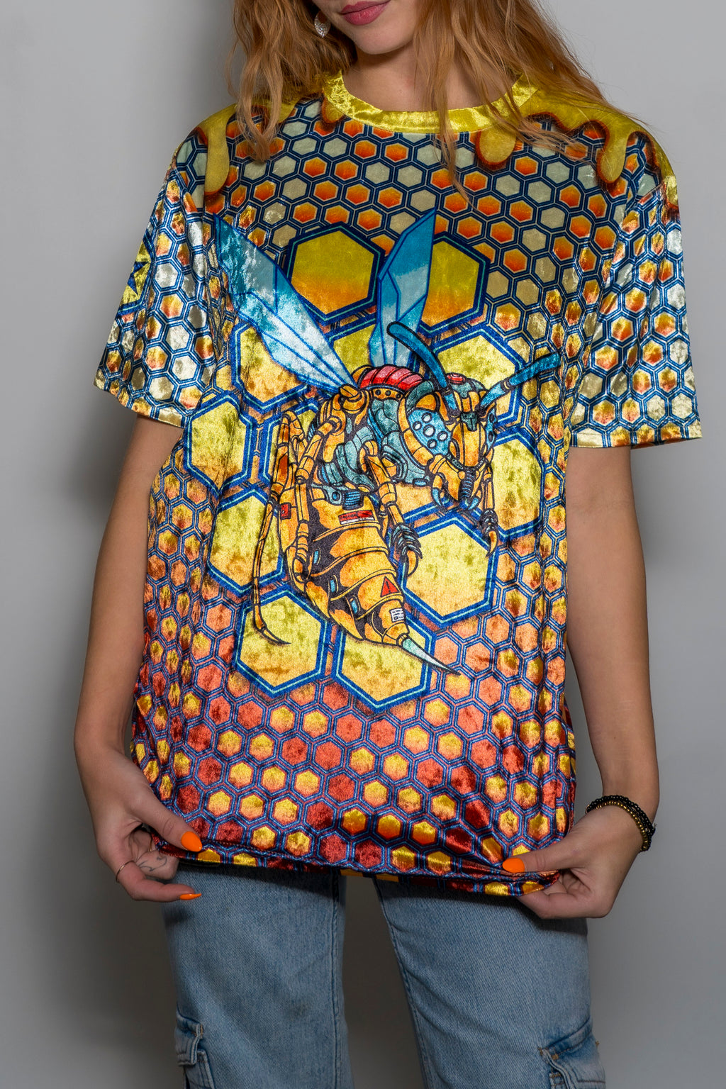 Robotic Wasp Crushed Velvet T-Shirt