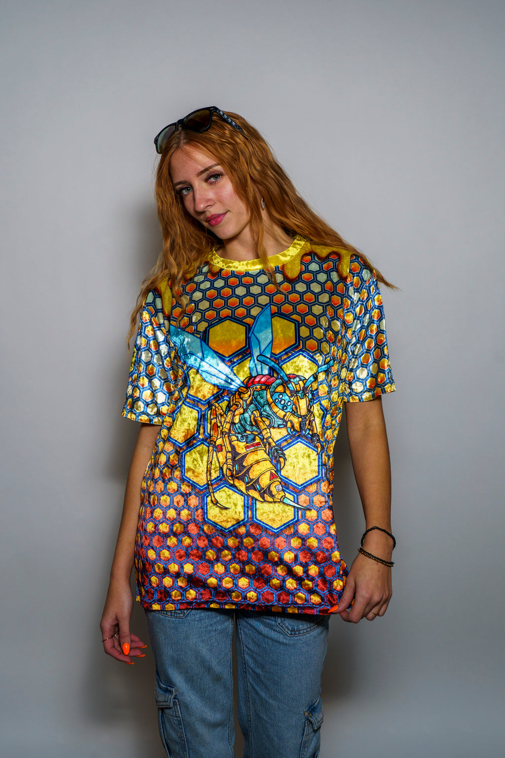 Robotic Wasp Crushed Velvet T-Shirt