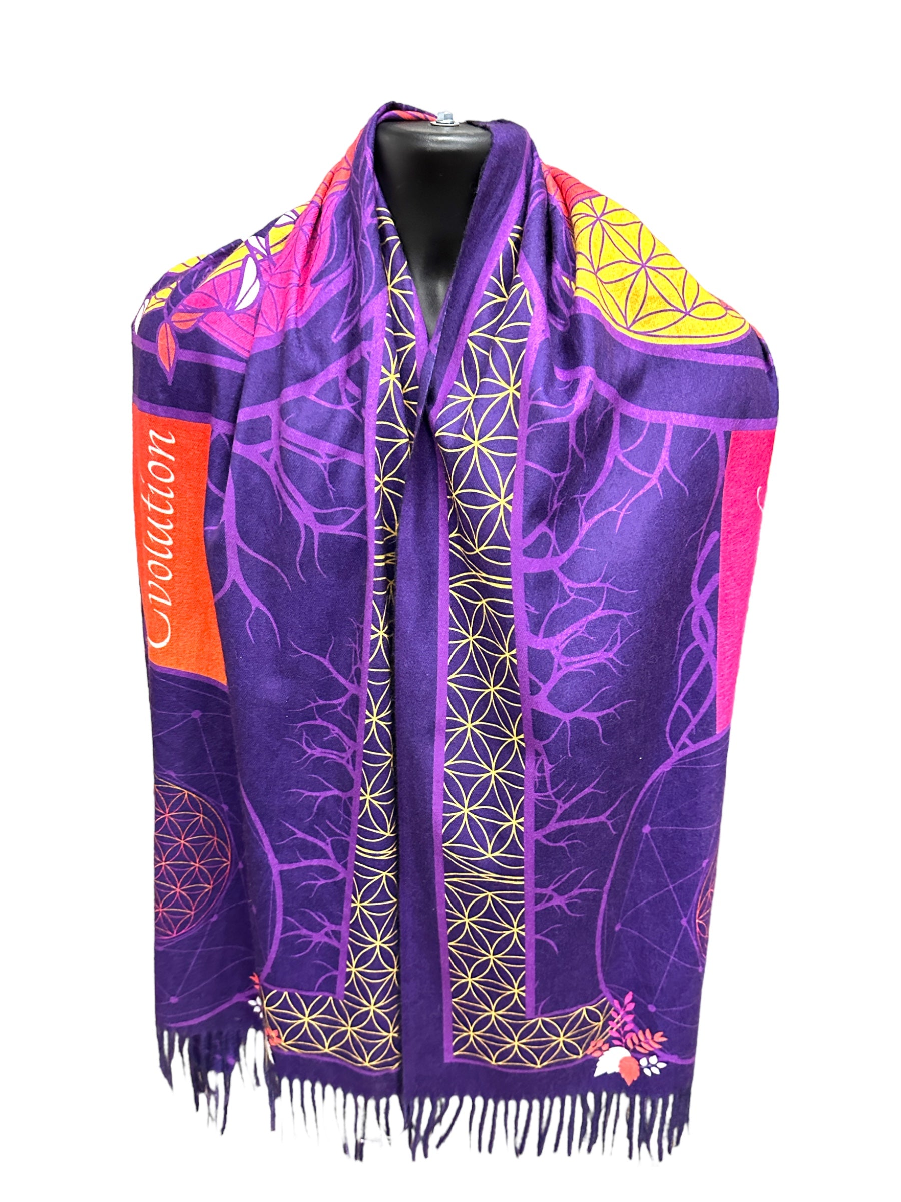 Flower Of Life Purple Pashmina*