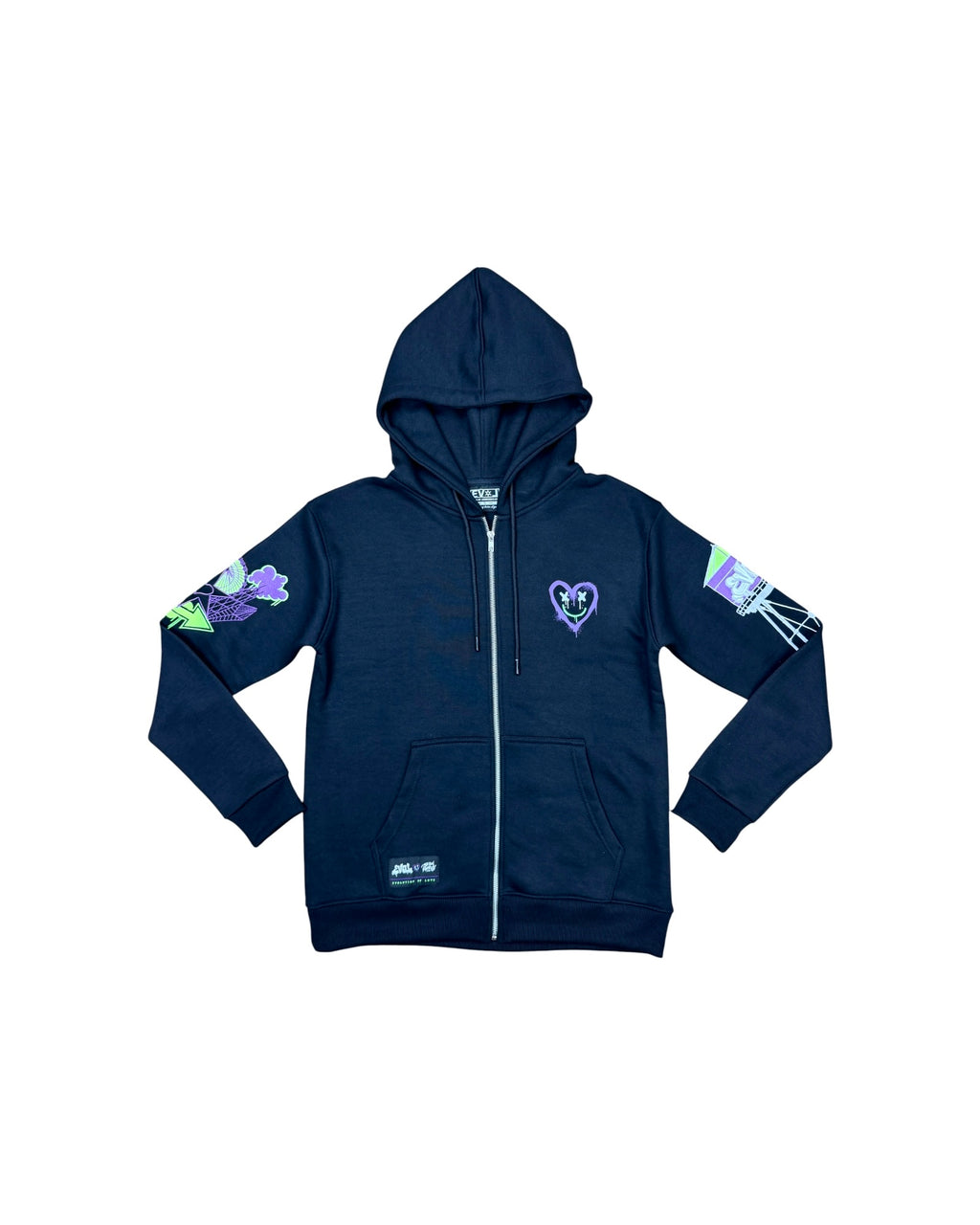 EVOL Graffiti Cotton Zip-Up Hoodie