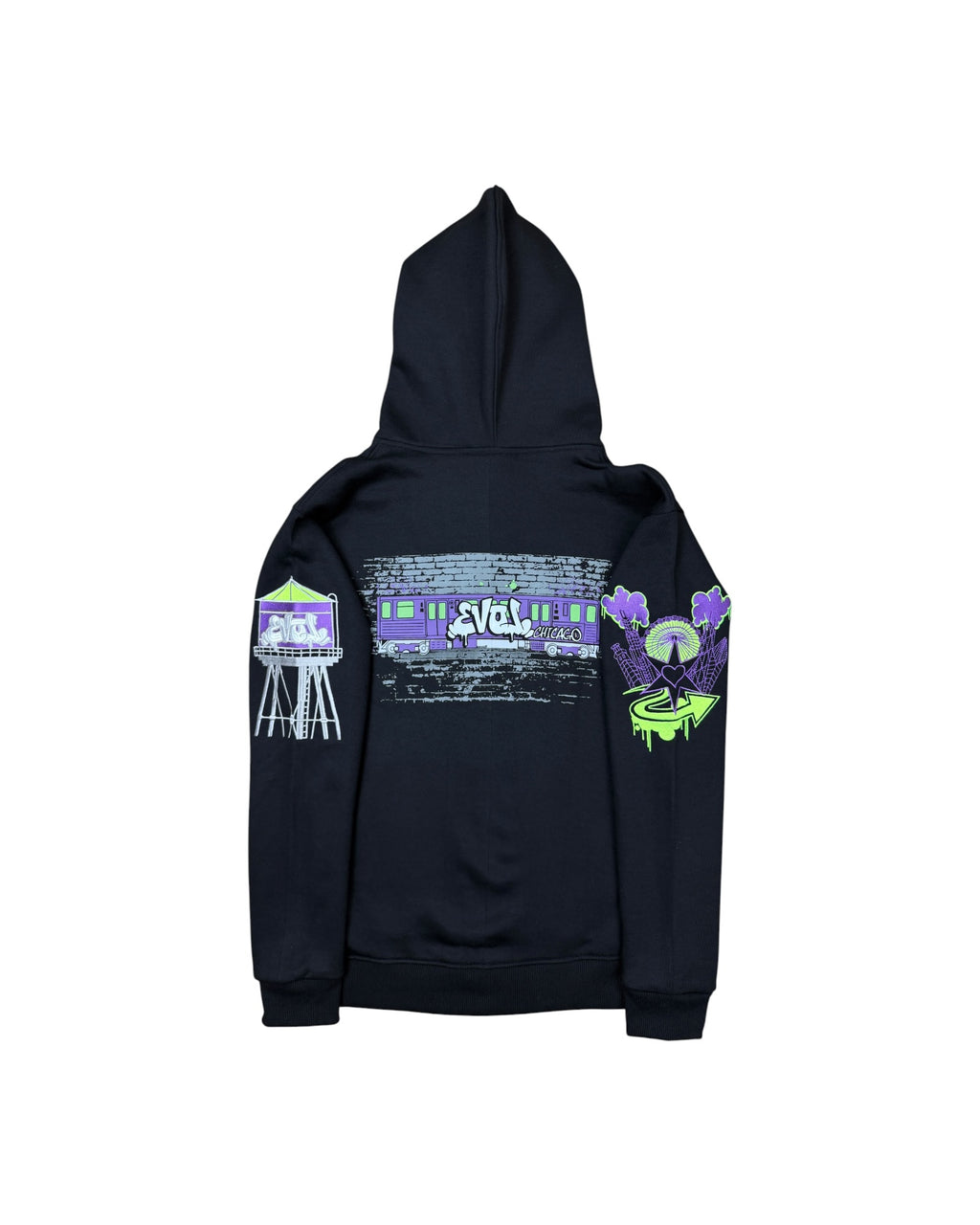 EVOL Graffiti Cotton Zip-Up Hoodie