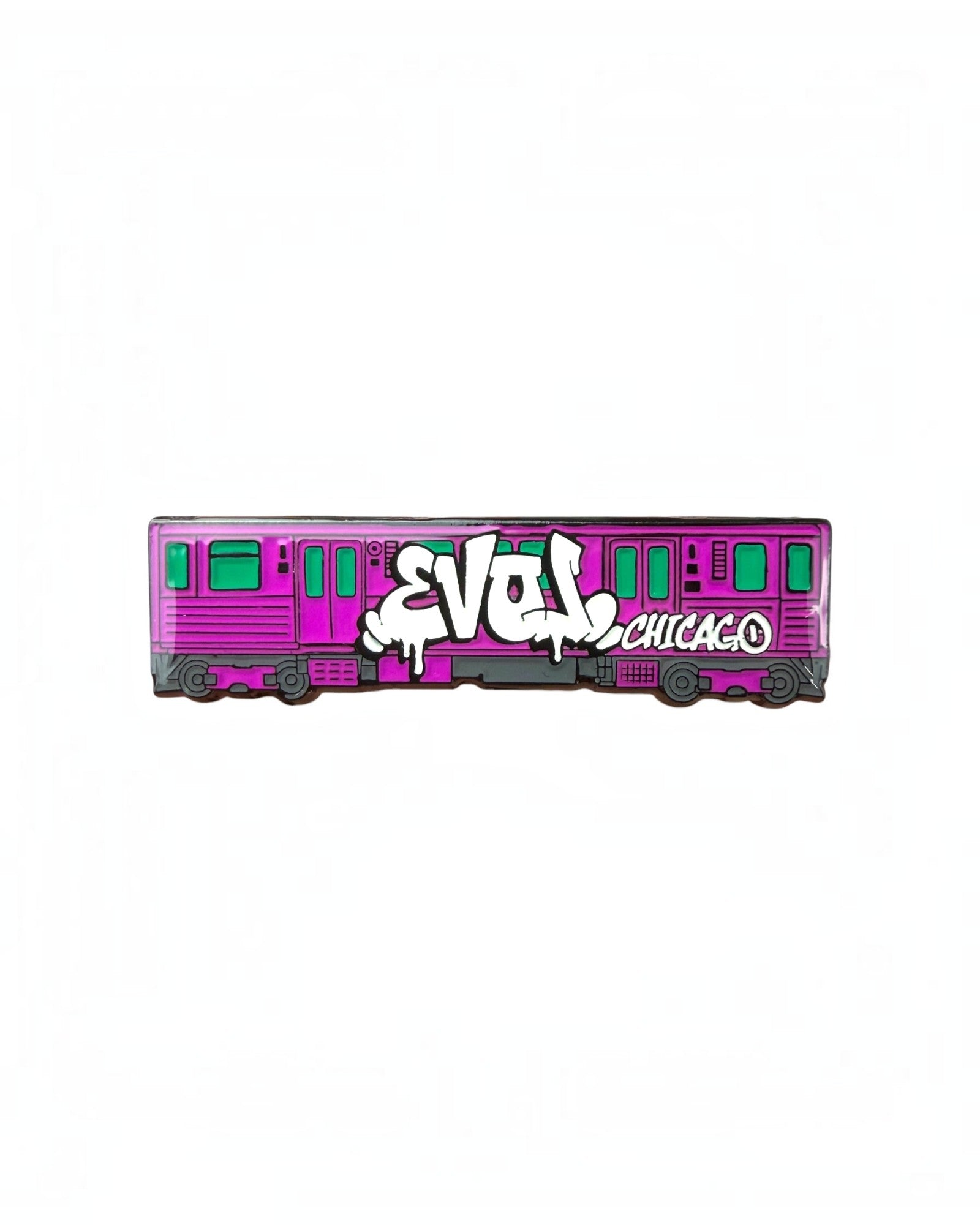 Chicago CTA Pin - Purple/Green