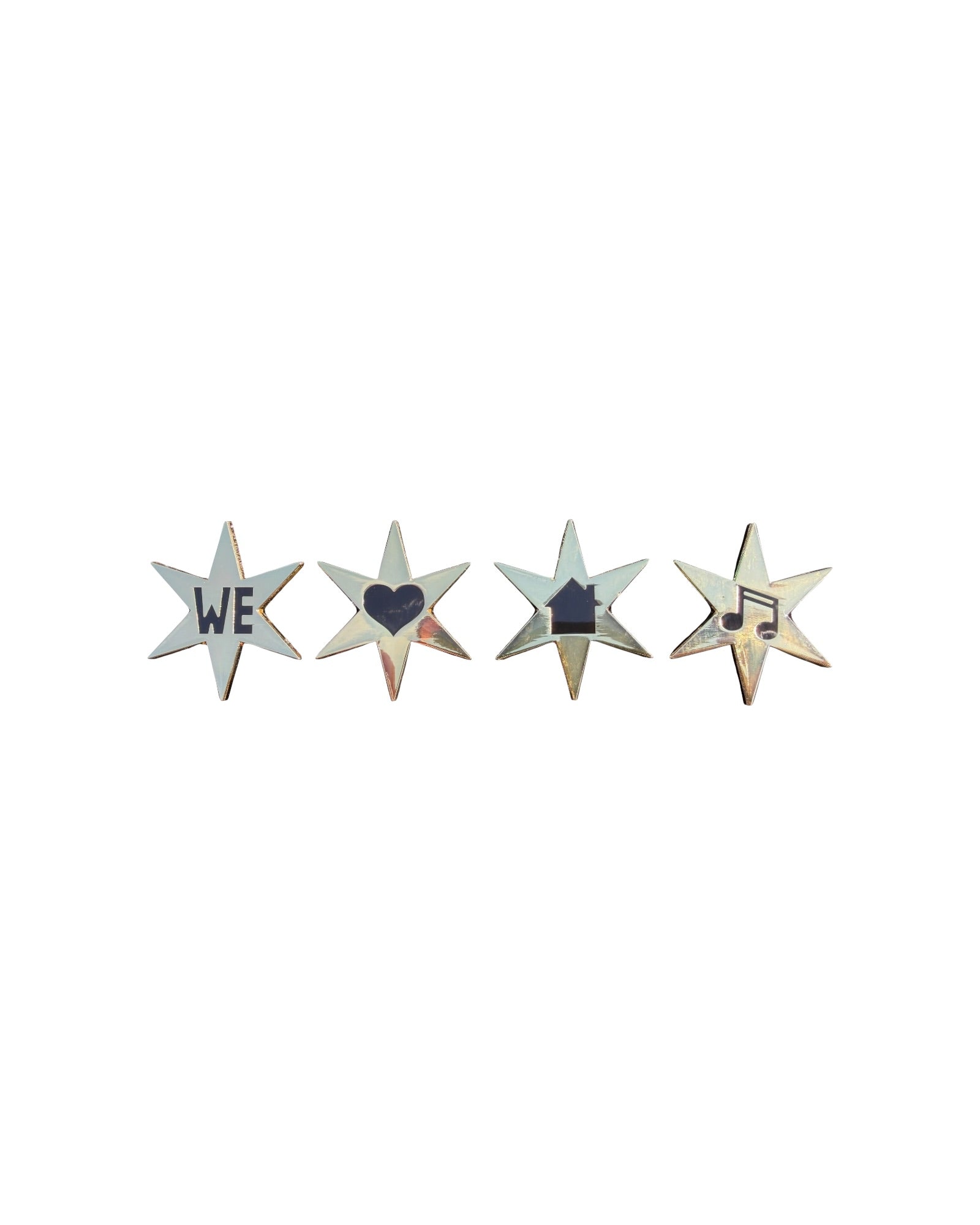 We Love House Music Star Pin Set - Gold Main image