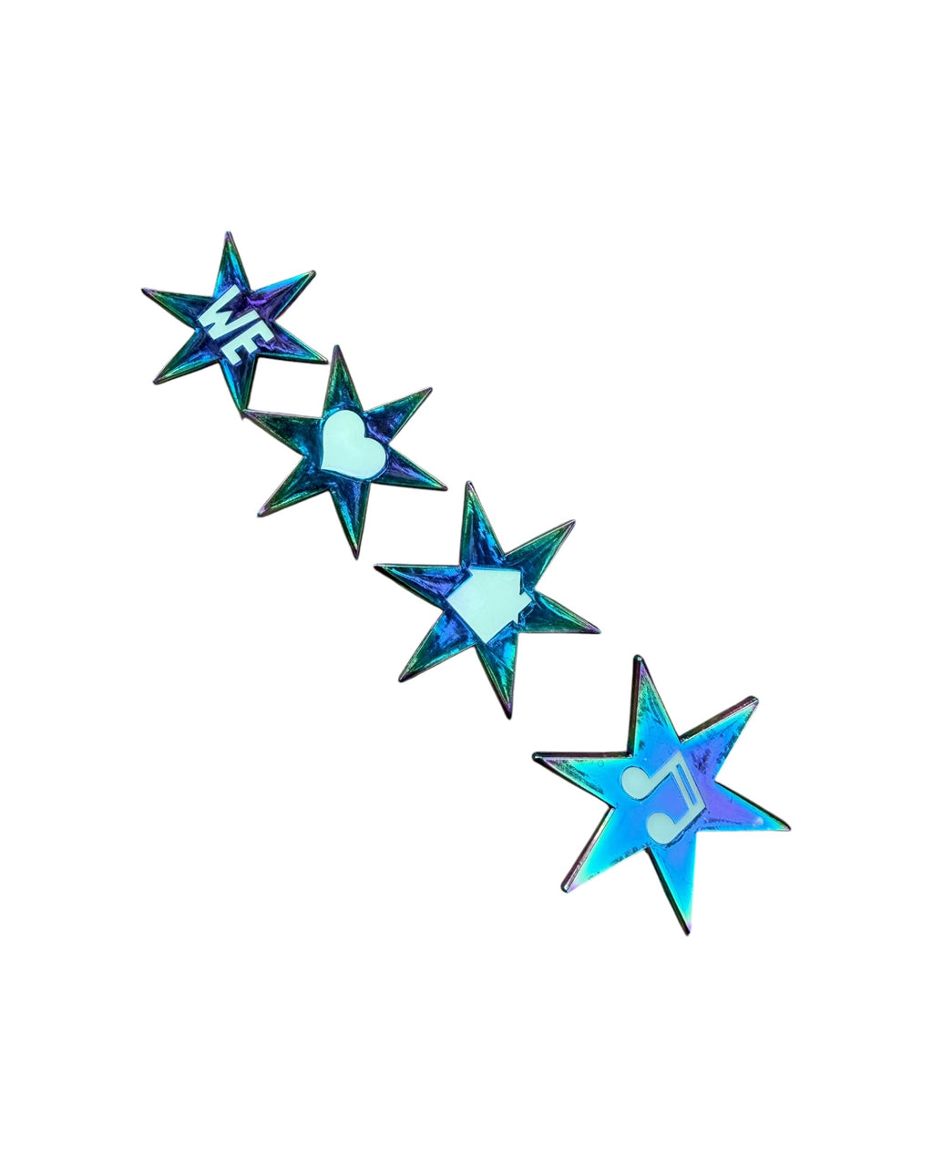 We Love House Music Star Pin Set - Rainbow Anodized