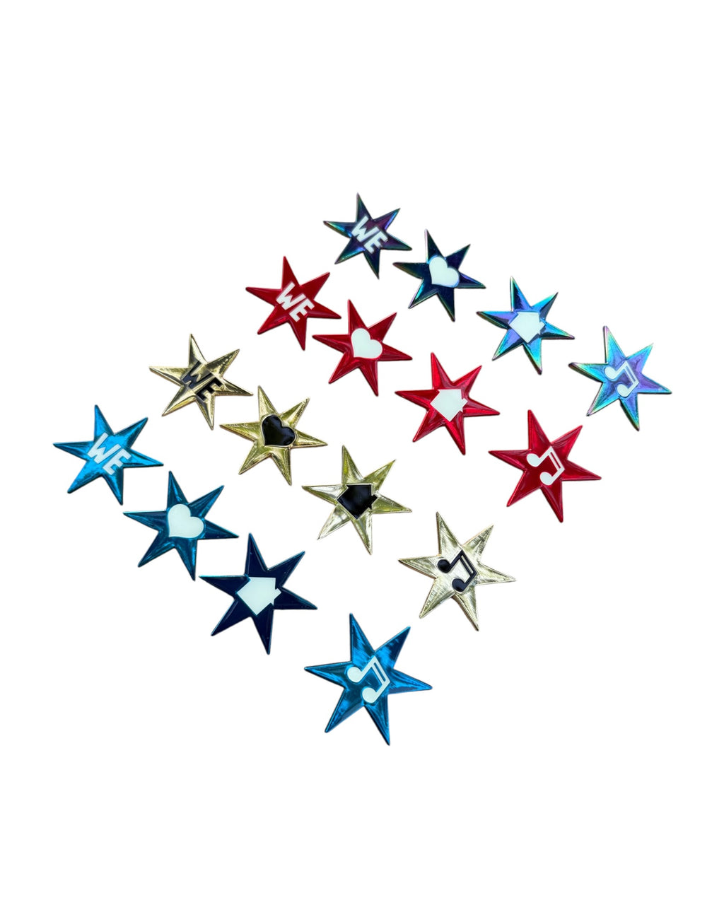 We Love House Music Star Pin Set - Red