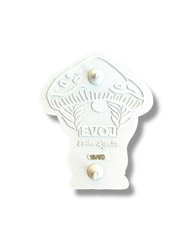 Mushroom Braided Gnome Pin - White Anodized