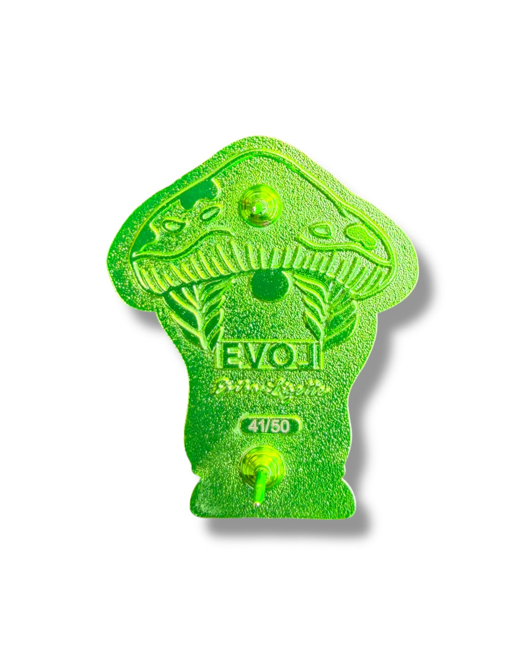 Mushroom Braided Gnome Pin - Green Anodized