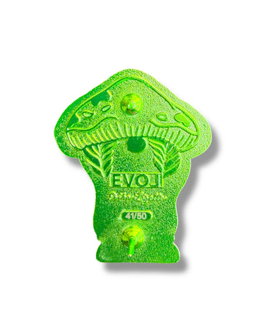 Mushroom Braided Gnome Pin - Green Anodized