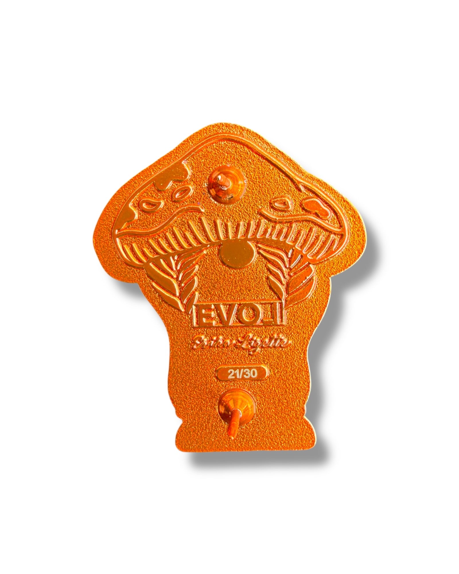 Mushroom Braided Gnome Pin - Orange Anodized