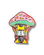 Mushroom Braided Gnome Pin - Red Anodized