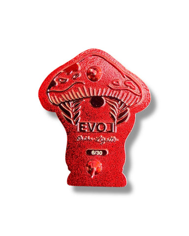 Mushroom Braided Gnome Pin - Red Anodized