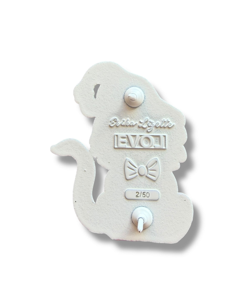 Mushroom Gnome Cat Pin - White Anodized