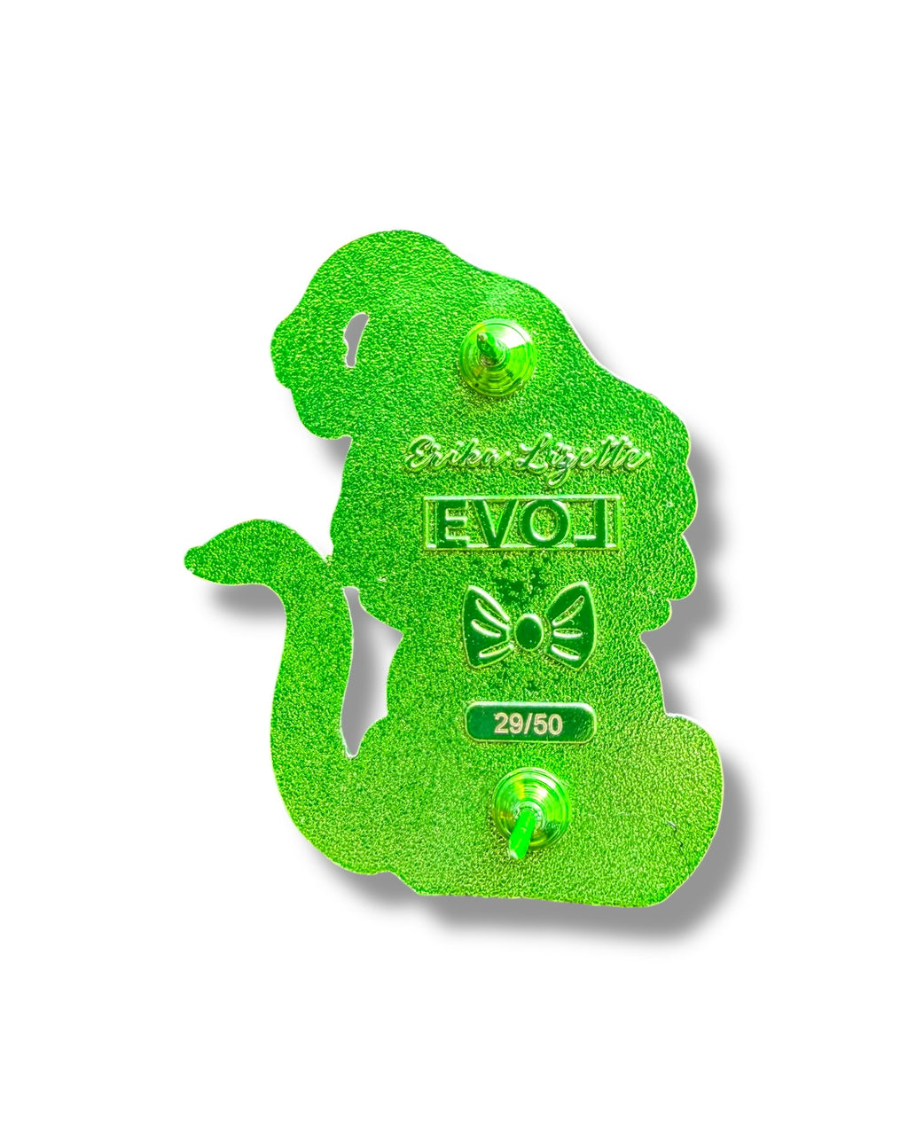 Mushroom Gnome Cat Pin - Green Anodized