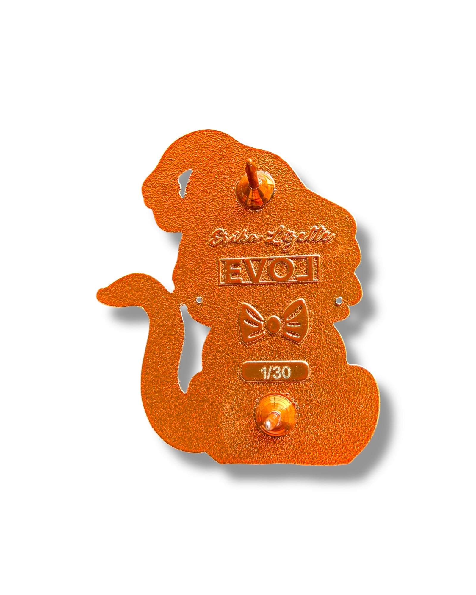 Mushroom Gnome Cat Pin - Orange Anodized