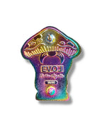 Mushroom Mustache Gnome Pin - Neon Rainbow Anodized