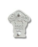 Mushroom Mustache Gnome Pin - White Anodized