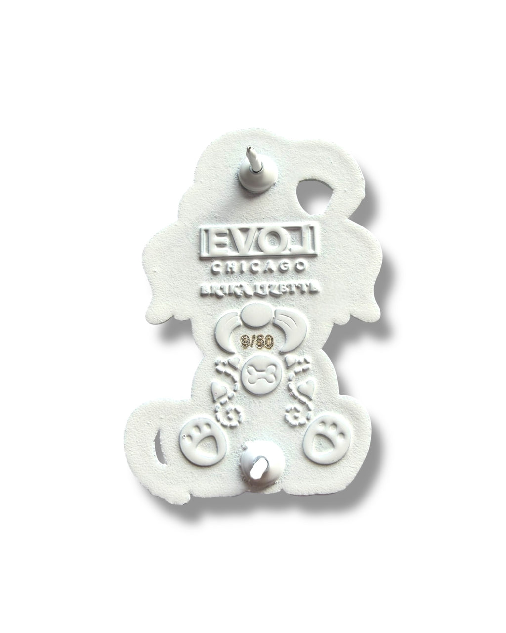 Mushroom Gnome Puppy Pin - White Anodized