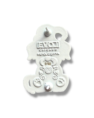 Mushroom Gnome Puppy Pin - White Anodized