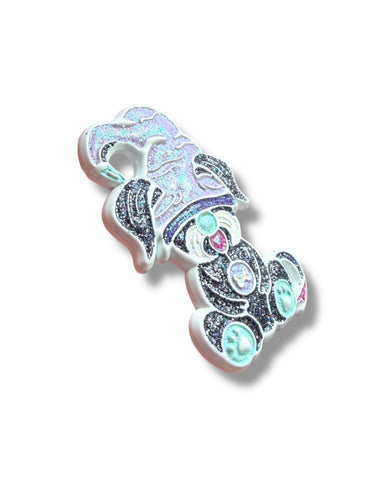 Mushroom Gnome Puppy Pin - White Anodized