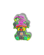 Mushroom Gnome Puppy Pin - Green Anodized