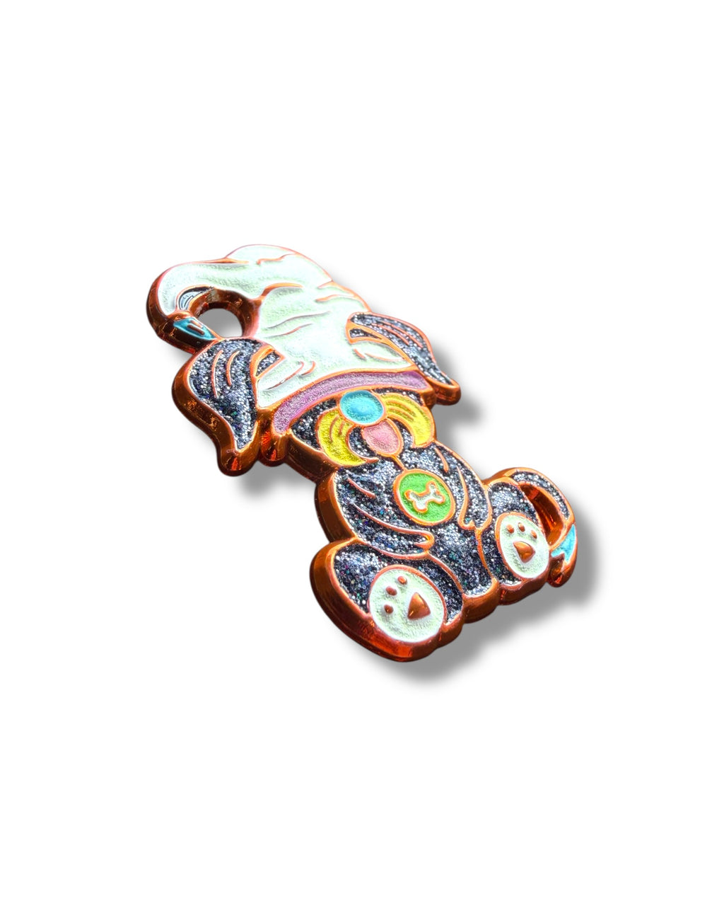 Mushroom Gnome Puppy Pin - Orange Anodized
