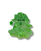 Mushroom Gnome House Pin - Green Anodized