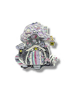 Mushroom Gnome House Pin - White Anodized