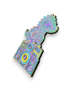 Dinotronics Pin - Rainbow Anodized